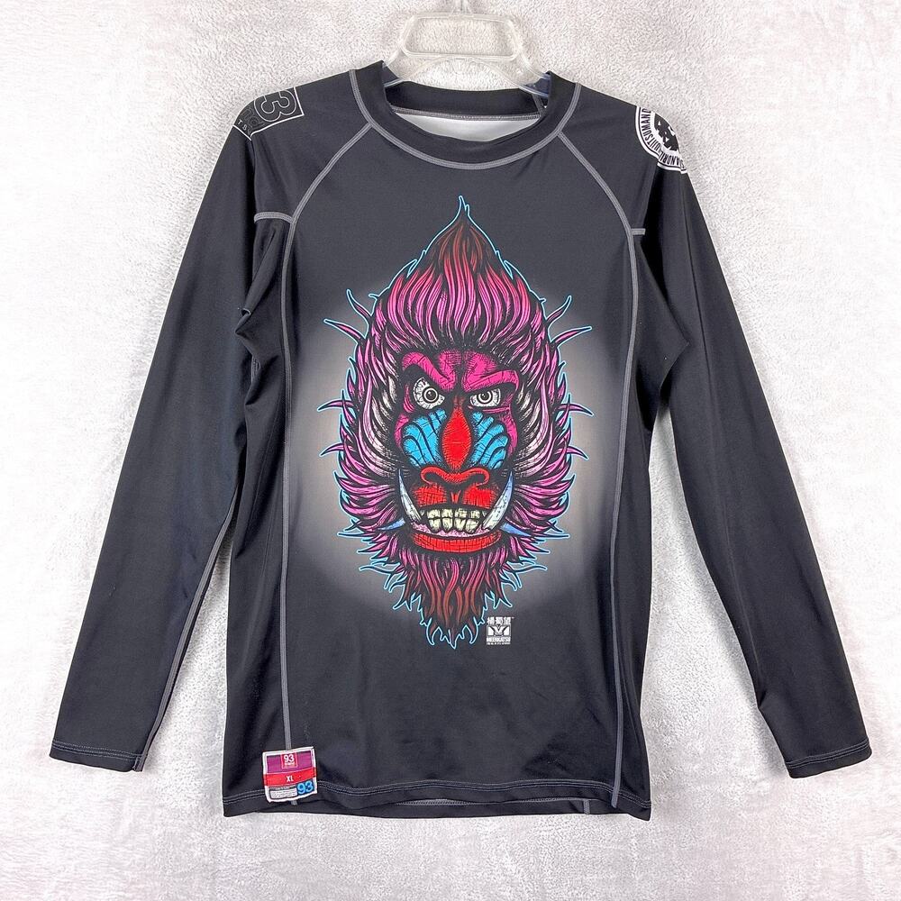 93 Guard x Meerkatsu Rash Guard Shirt Mens XL Black Mandrake UFC Jiu Jitsu BJJ